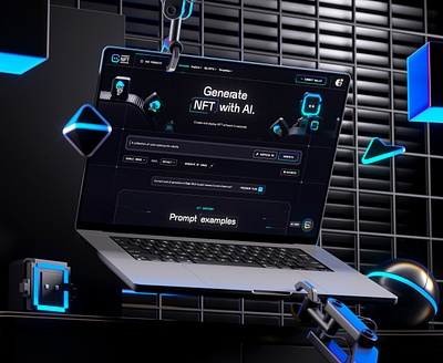 ChainGPT AI NFT Generator — Desktop UI 3d ai ai generator blockchain blockchain ai crypto landing page landing page design nft nft ai nft collection nft generator product design ui ui design web web design