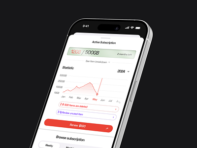 Active Subscription - Cloud Computing clean cloud computing ios design minimal mobile app saas subscription tech ui uiux