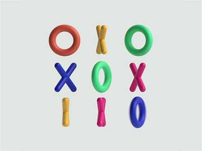 xoxo 3d 3d artwork 3d design animation basic blender cinema4d colorful game illustration maxon minimal motion motion graphics octane play redshift render x zero