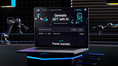 ChainGPT AI NFT Generator - Web UI Design 3d 3d animation 3d design ai ai generator blockchain crypto explainer interactive design nft nft art nft collection nft generator product design ui ui design