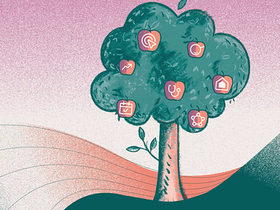 Tree animation 2d animation design graphic design illustration motion design tree vector wind