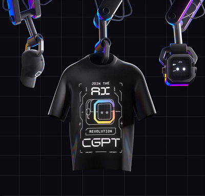 ChainGPT - Merch Design + Store UI 3d 3d merch brand identity branding event design marketing design merch merch design online store t shirt design ui web design web shop web store web3 web3 merch