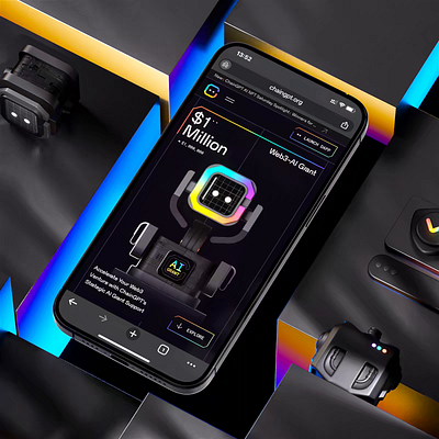 ChainGPT - Web3 AI Grant Mobile 3d 3d design ai ai blockchain ai grant ai helper ai support animation blockchain crypto crypto design mobile design motion responsive design web3 web3 design